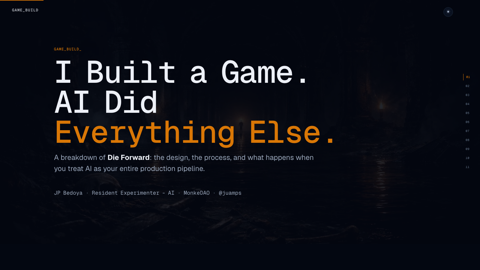 I Built a Game. AI Did Everything Else. — first slide